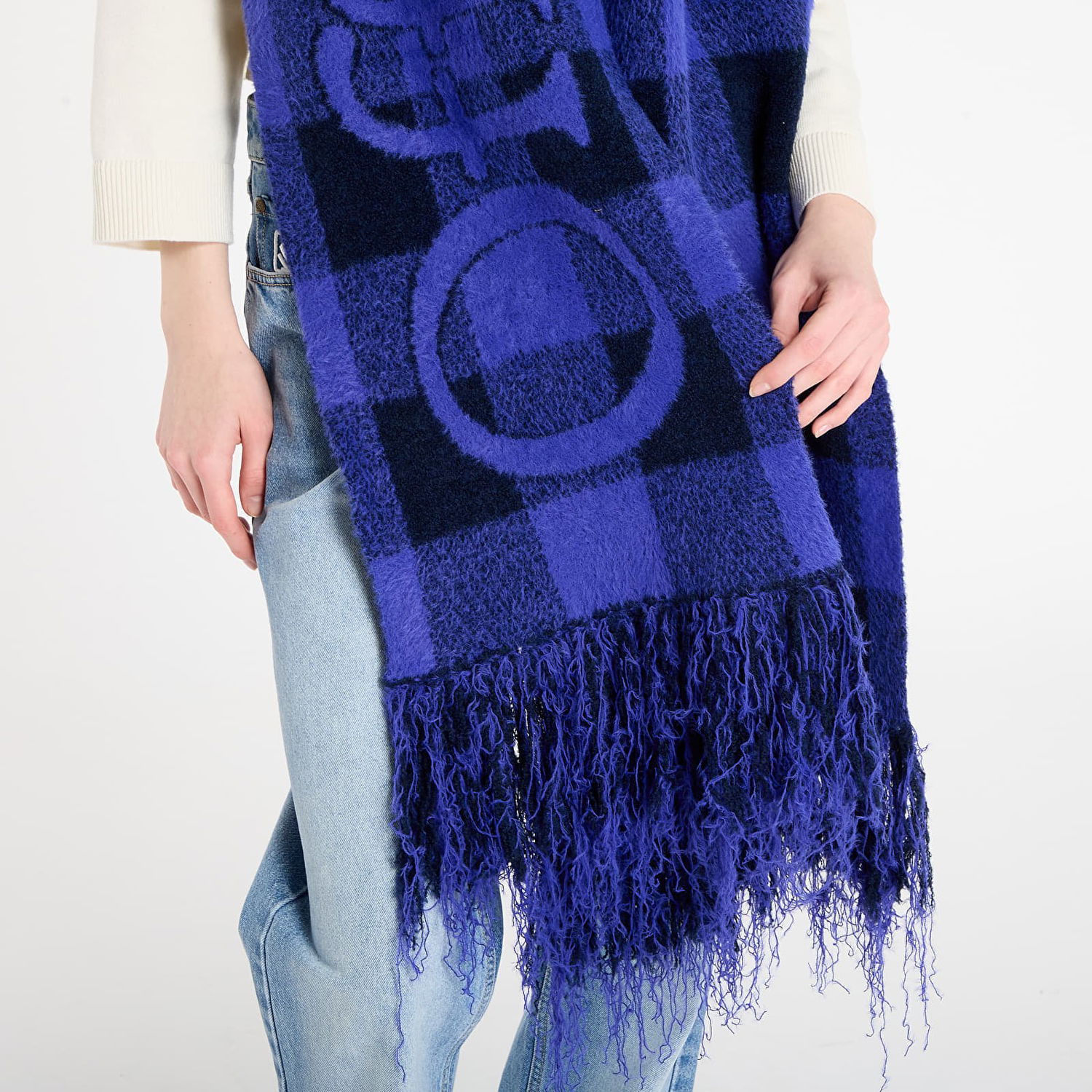 Šál Off-White Bookish Check S Cobalt Blue/ Light Blue Modrá | OWMA06EF25KNI0014740, 1