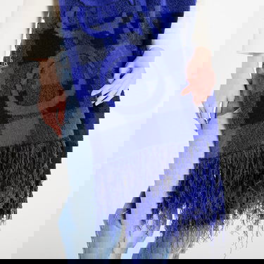 Šál Off-White Bookish Check S Cobalt Blue/ Light Blue Modrá | OWMA06EF25KNI0014740, 1