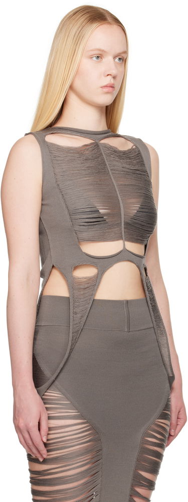 Tielko Rick Owens Rick Owens Hollywood Tanja Destroyed Tank Top Šedá | RO01E7615 KGRIDM, 1