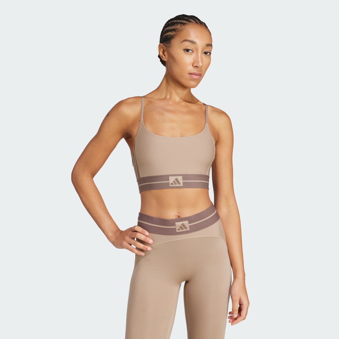 Podprsenka adidas Performance Hyperglam Rib Bra Béžová | JY2114, 0