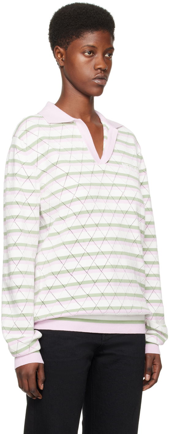 Sveter We11done We11done Striped Knit Polo Shirt Rôznofarebný | WD-KT0-24-639-U-LP, 1