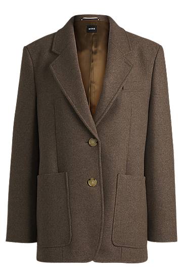Bunda BOSS Oversized Melange Wool Blend Blazer Hnedá | 50530891, 0