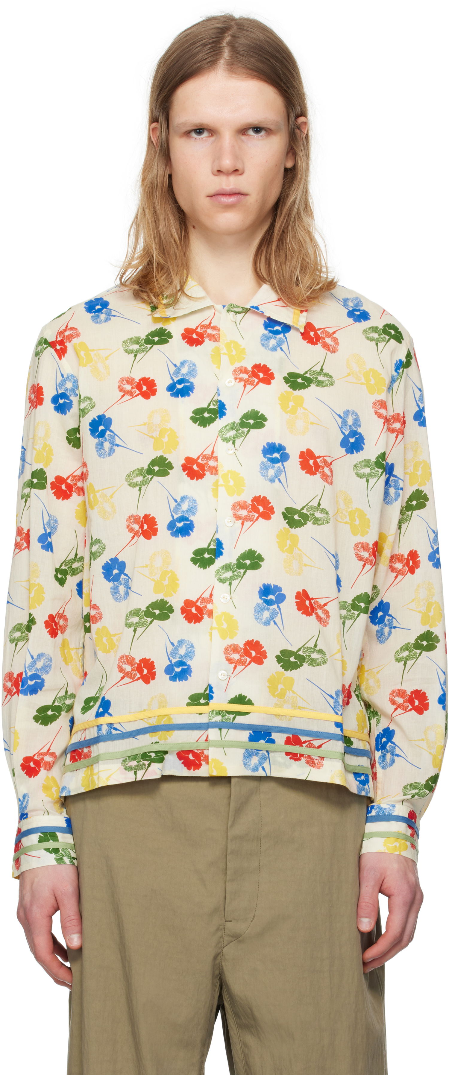 Košeľa Bode Bode Flower Stamp Long Sleeve Shirt Rôznofarebný | MRS25SH011, 0
