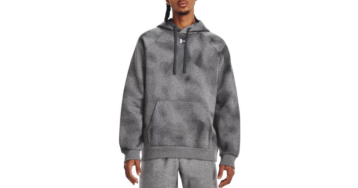 Mikina Under Armour Rival Fleece Printed Hoodie Šedá | 1379759-025, 1