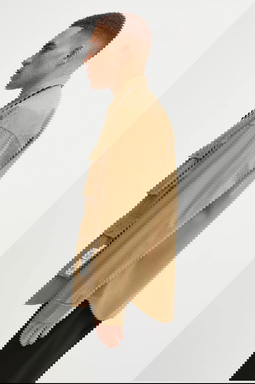 Košeľa Neighborhood NEIGHBORHOOD Utility Long Sleeve Shirt with Classic Collar, Regular Fit, Cotton Béžová | 252AQNH.SHM04, 1