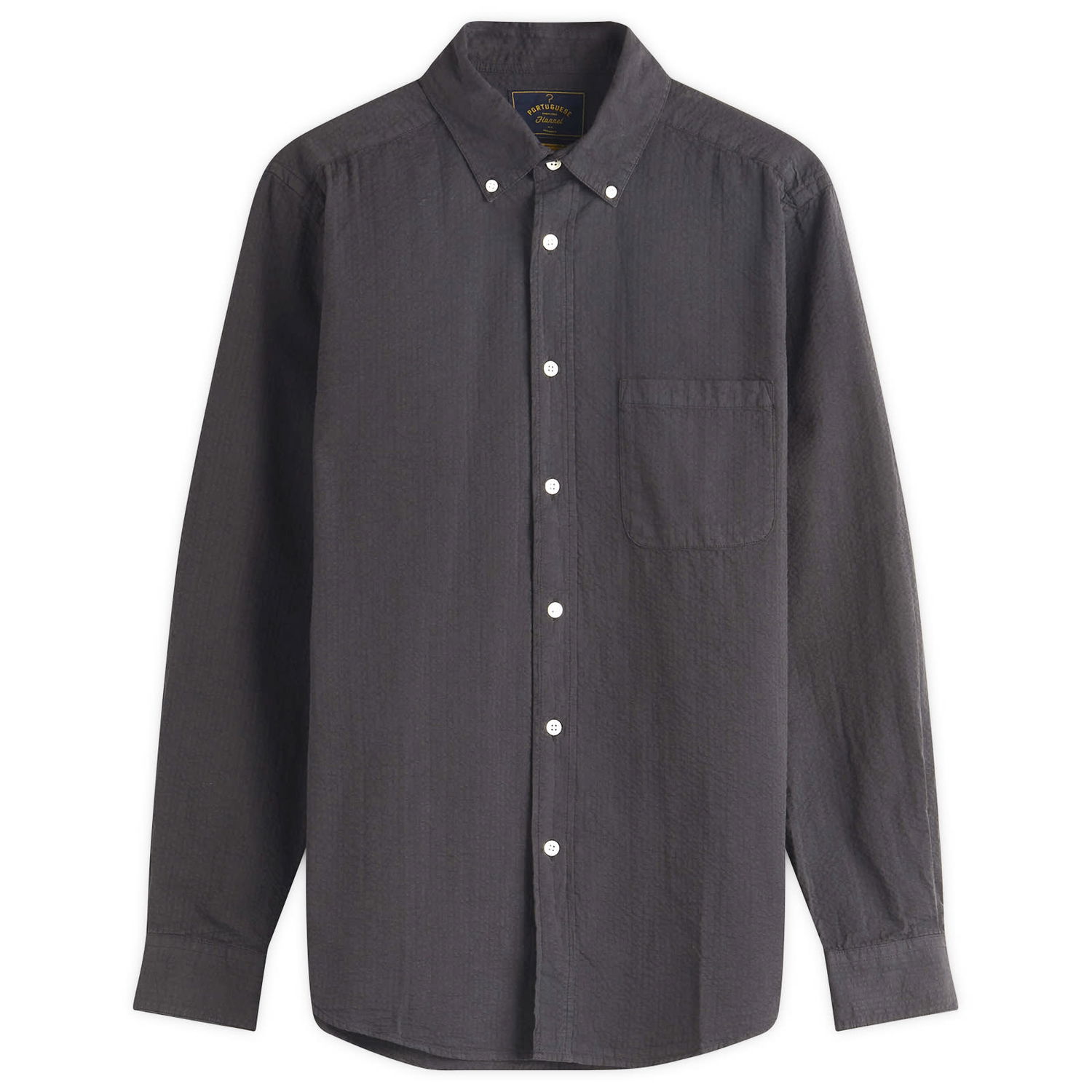 Košeľa Portuguese Flannel Atlantico Seersucker Shirt, Size Large Šedá | SS25-010-NVY, 0
