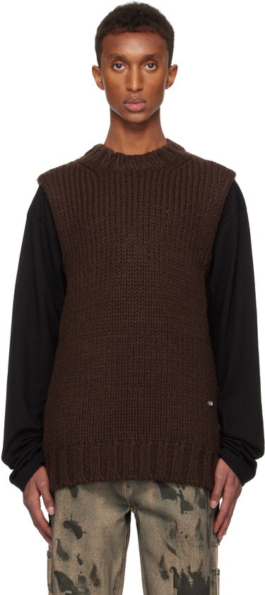 Sveter We11done We11done Sleeveless Knit Sweater Hnedá | WD-KT3-24-667-U-BR, 0