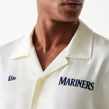Košeľa New Era MLB Seattle Mariners Graphic Revere Collar Shirt Biela | 60667847-60667847, 3