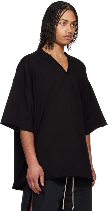 Tričko Rick Owens Rick Owens Hollywood V-Neck T-Shirt Béžová | RU01E5279 BA, 4
