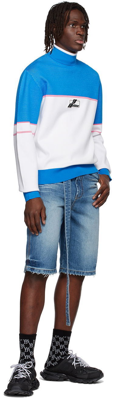Sveter We11done We11done Mock Neck Sweater Modrá | WD-KT1-22-617-U-BL, 3