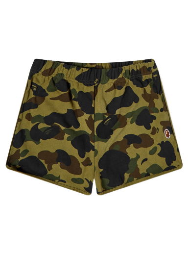 Šortky BAPE 1st Camo Sweat Shorts Green Zelené | 001SPJ302005L-GRN