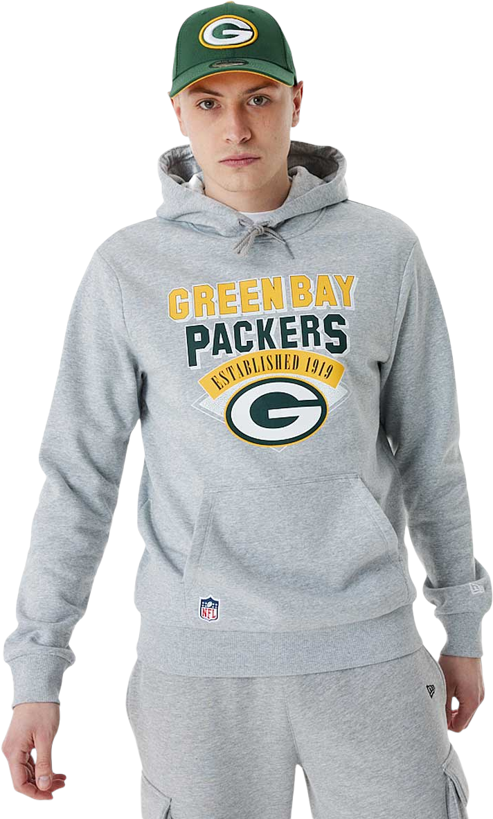 Mikina New Era Green Bay Packers Pullover Hoodie Šedá | 60424483-60424483