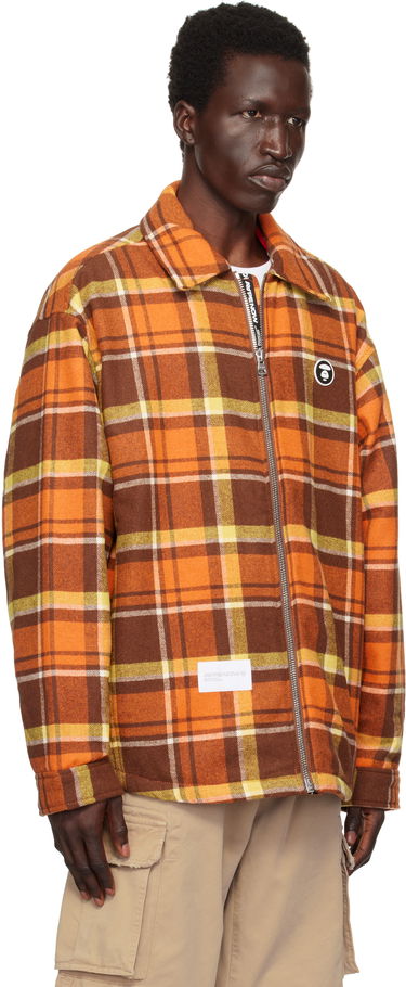 Košeľa AAPE by A Bathing Ape AAPE by A Bathing Ape 'AAPE Now' Plaid Zip-Up Jacket Oranžová | AAPJKM7659XXNBWQ, 1