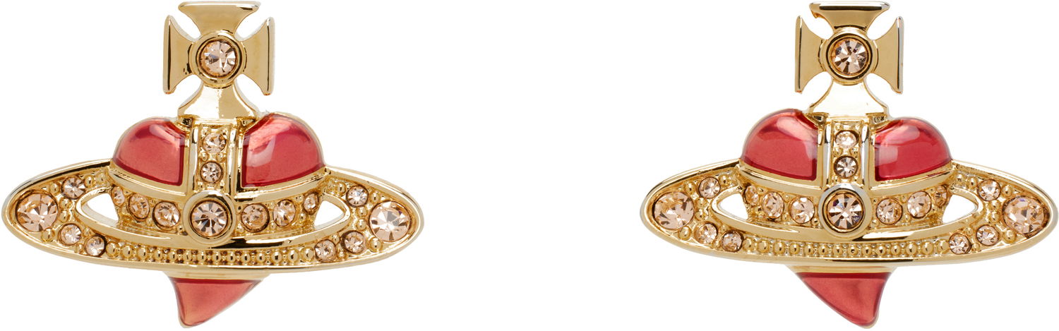 Náušnice Vivienne Westwood Vivienne Westwood New Diamante Heart Earrings Červená | 6201033K-02R856-, 0