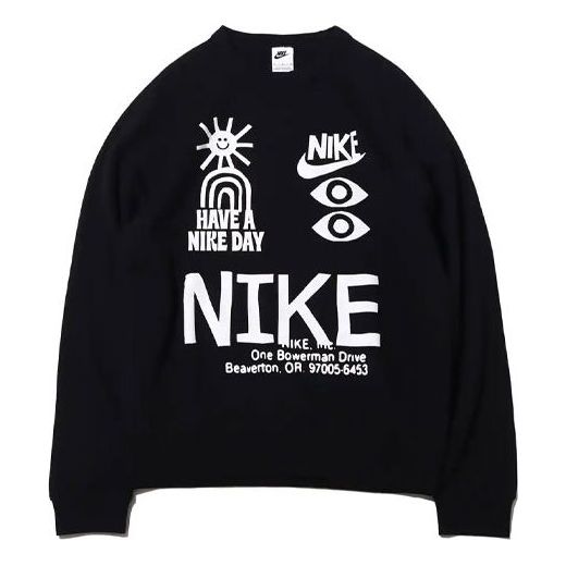 Sveter Nike Logo Print Round Neck Long Sleeve Sweatshirt Čierna | DQ4170-010