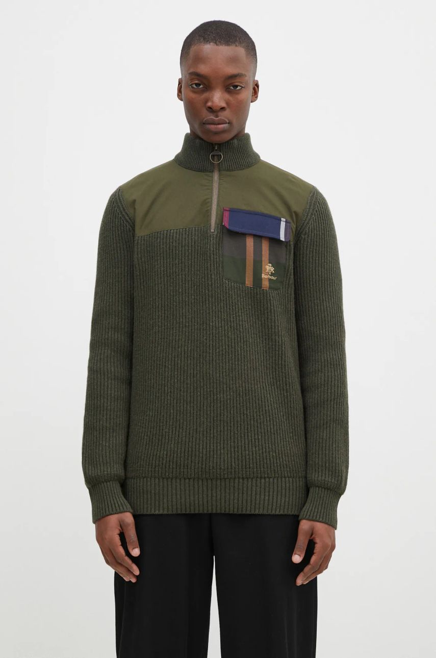 Sveter Baracuta Miller Half Zip Knit Sweater Zelené | BRMAG0192, 0