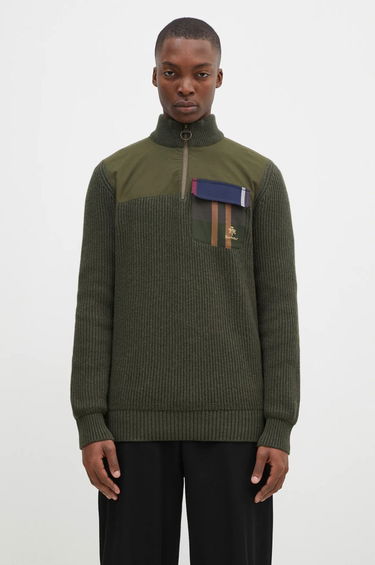 Sveter Baracuta Miller Half Zip Knit Sweater Zelené | BRMAG0192, 0