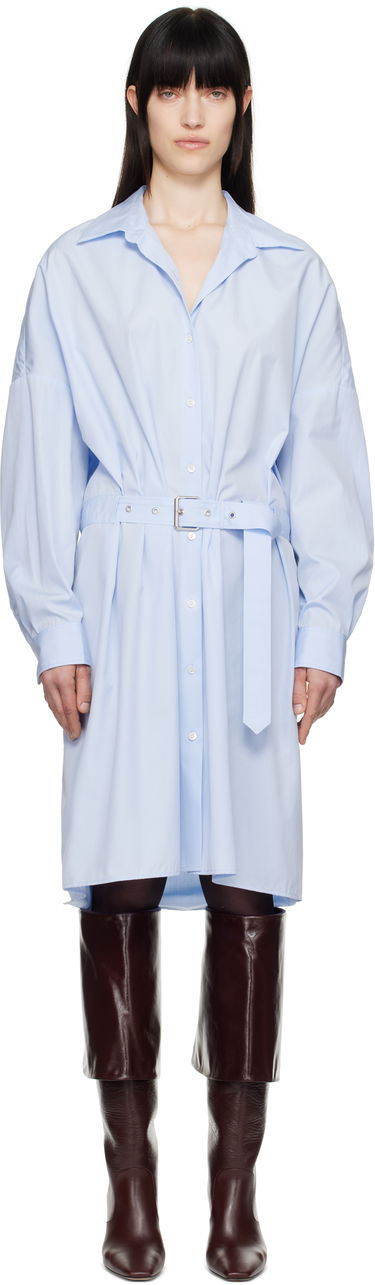 Šaty Dries Van Noten Dries Van Noten Belted Shirt Midi Dress Modrá | 251-011002-1466, 0