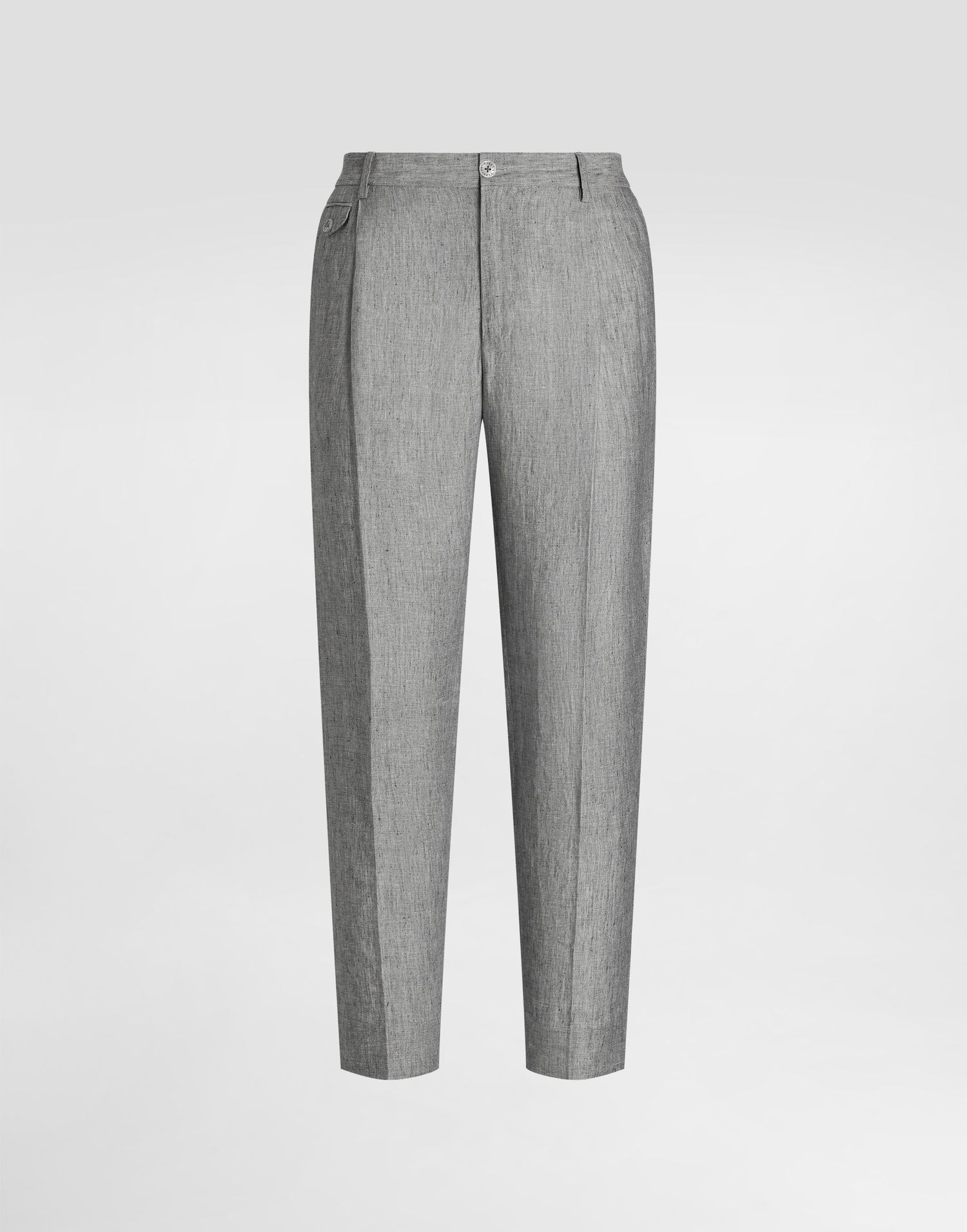 Nohavice Dolce & Gabbana Dolce & Gabbana Washed Linen Canvas Cropped Trousers Šedá | GV4EETFU4MFS8290, 0