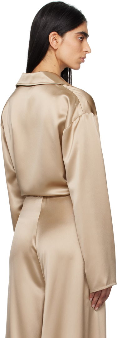 Košeľa Nanushka Nanushka Mencia Satin Blouse Béžová | NW25RSTP02272, 2