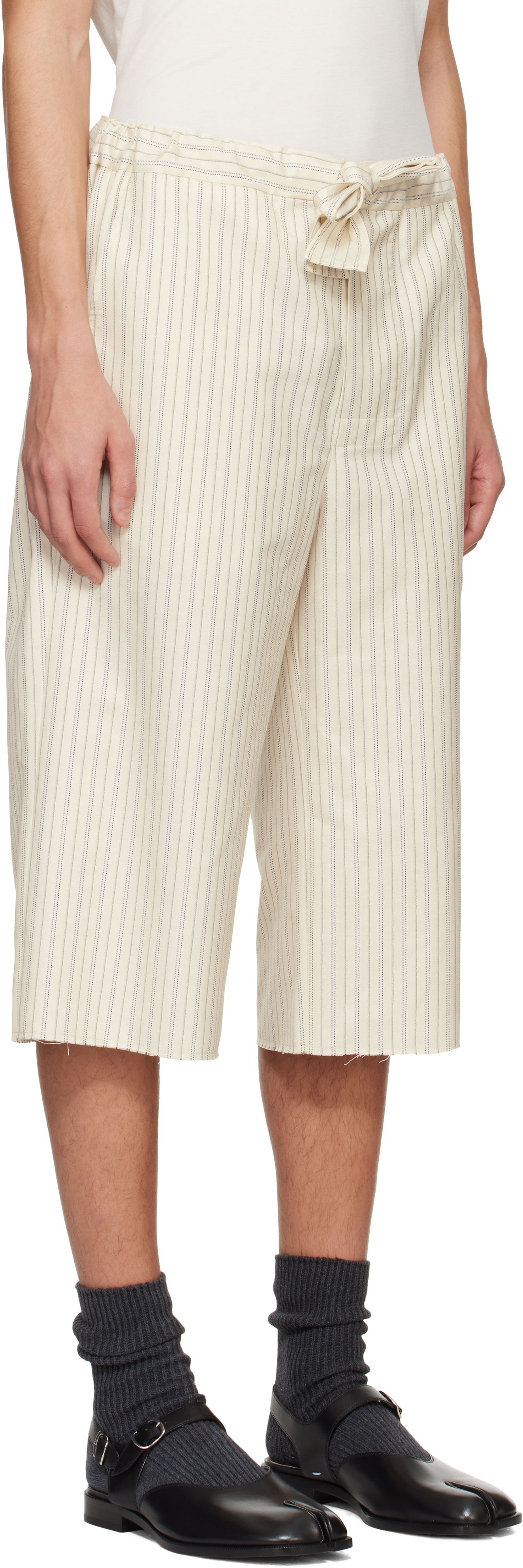 Šortky Maison Margiela Maison Margiela Striped Lounge Shorts Béžová | S50MU0080 S76507, 1