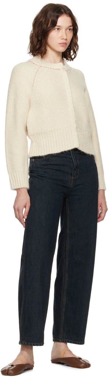 Sveter Eckhaus Latta Eckhaus Latta Fisherman's Bomber Cardigan Biela | 8264-EL-PF25-EG -, 3