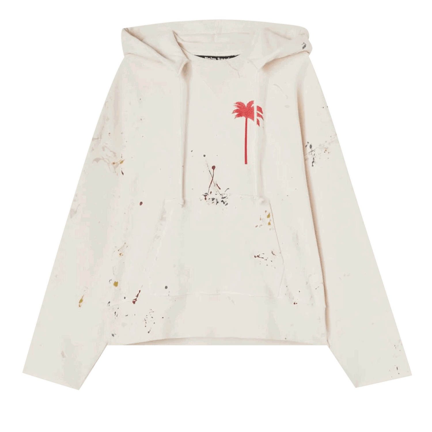 Mikina Palm Angels PxP Painted Raw Cut Hoodie Biela | PMBB104S22FLE0010325, 0