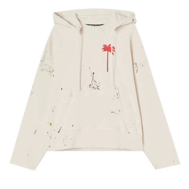 Mikina Palm Angels PxP Painted Raw Cut Hoodie Biela | PMBB104S22FLE0010325, 0