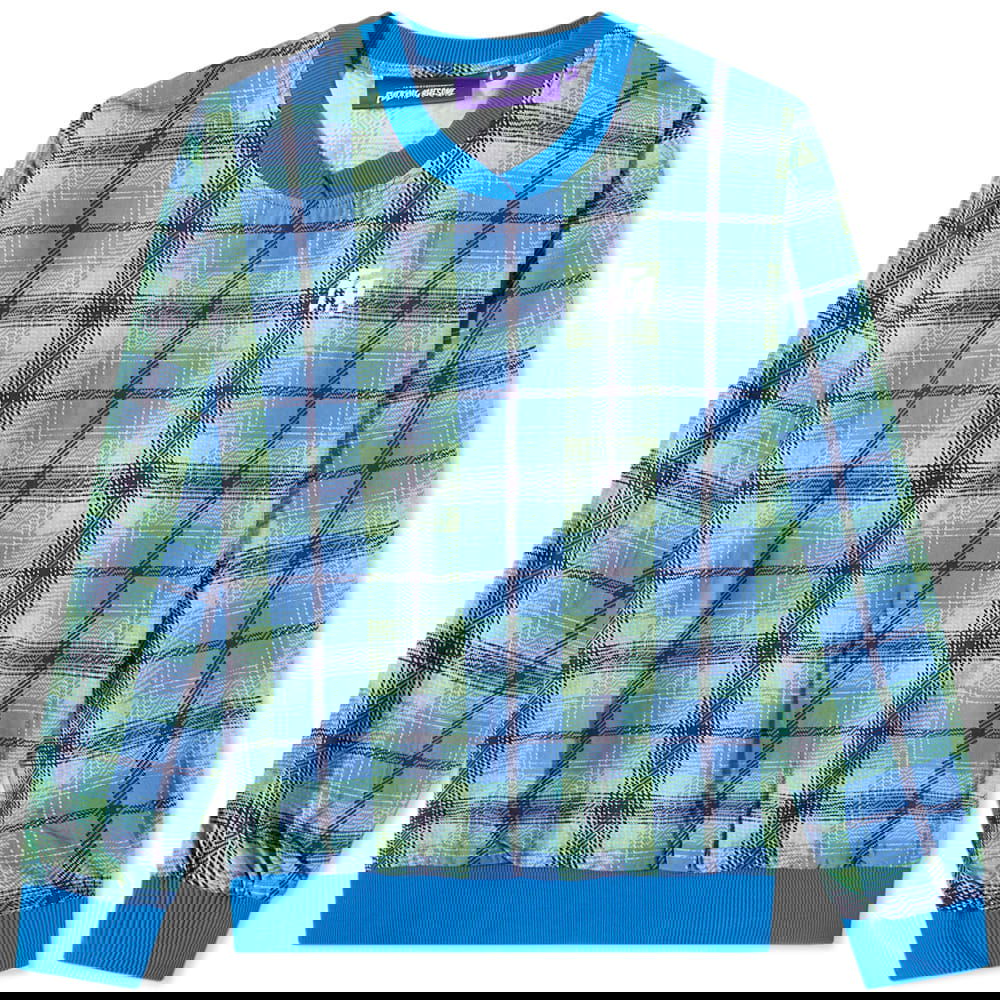 Mikina Fucking Awesome Flannel Print Wind Shirt Modrá | FA1555-BLU, 0