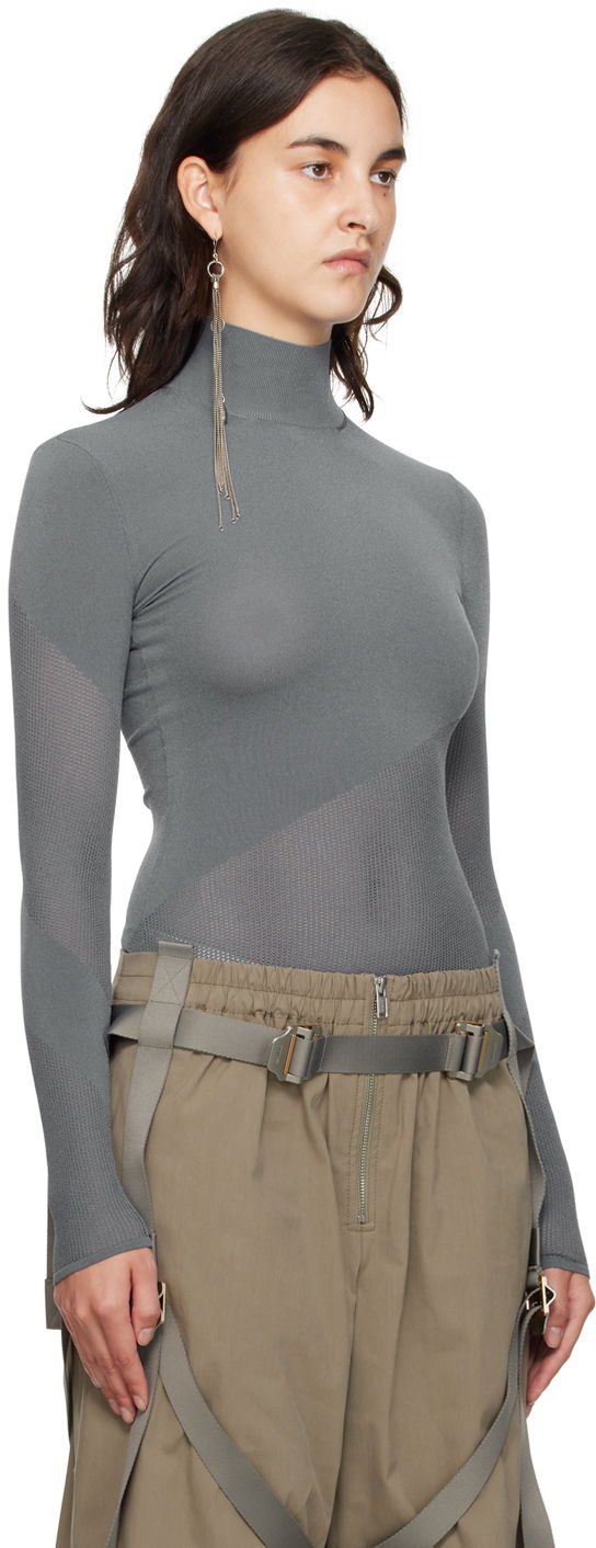 Body Dion Lee Dion Lee Helix Mock Neck Top Šedá | C7229F23, 1
