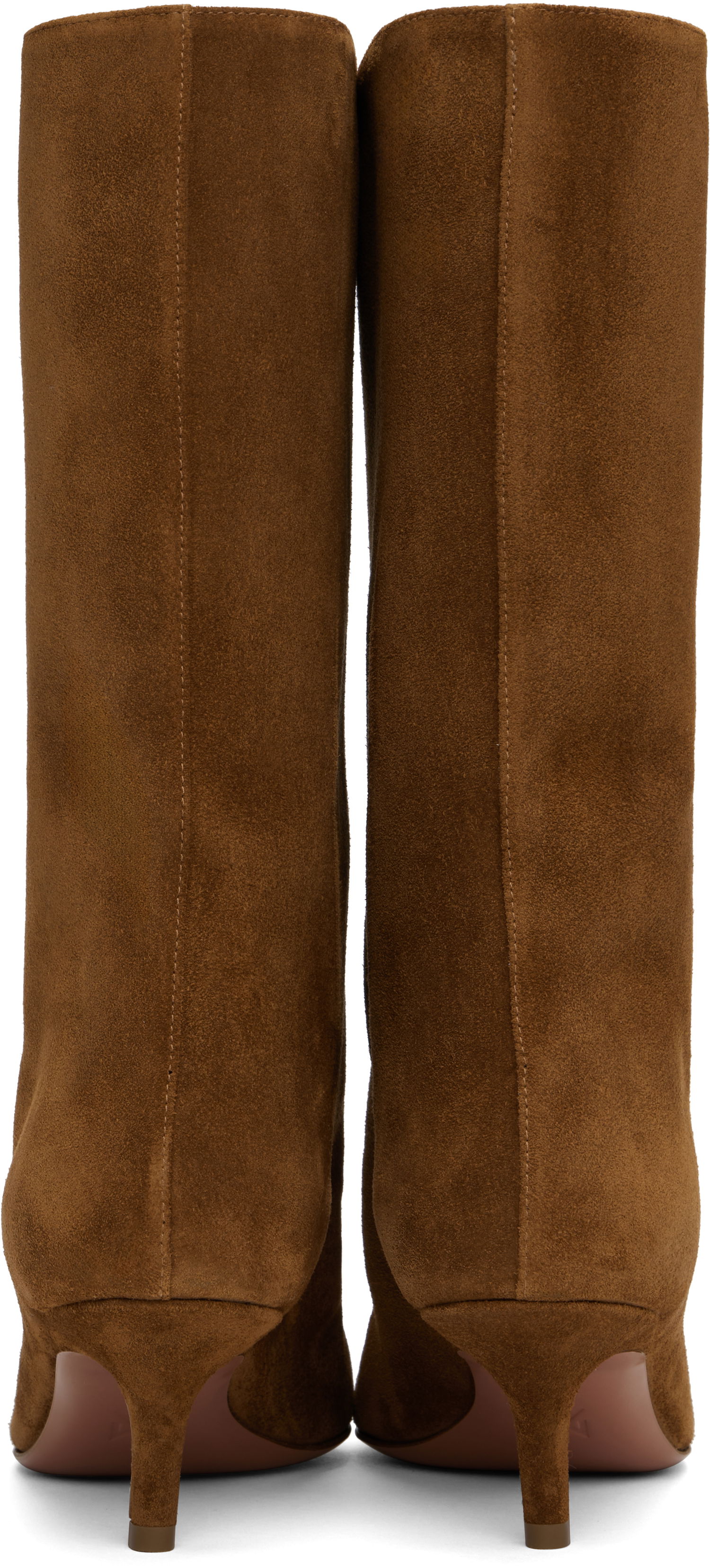 Oblečenie Amina Muaddi Amina Muaddi Fiona 60 Suede Kitten Heel Boots Hnedá | FIONA BOOT SUEDE, 1