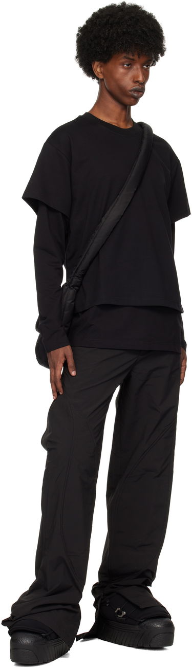 Tričko HELIOT EMIL Layered Crewneck T-Shirt Čierna | AW24_M_09_124_BLK01, 3