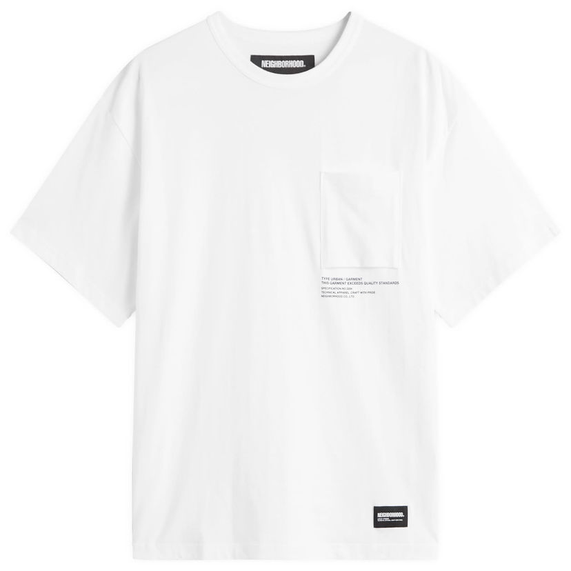 Tričko Neighborhood Sheltech Pocket Tee, Size Large Biela | 251BWNH-CSM01-WHT