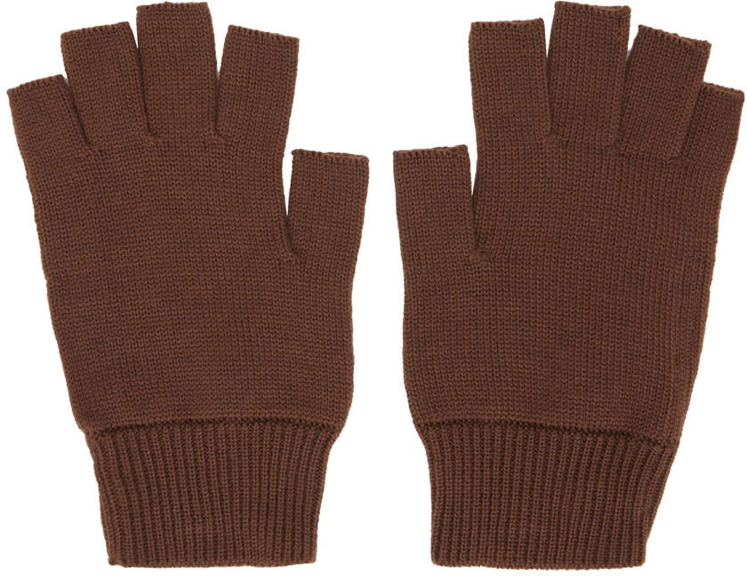Rukavice Rick Owens Rick Owens Cashmere Fingerless Gloves Hnedá | RU02B2485 WS, 1