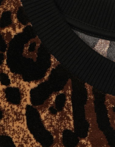 Mikina Dolce & Gabbana Round-neck Chenille Sweatshirt With Jacquard Leopard Design Hnedá | F9R28TFJ7D5S8350, 3