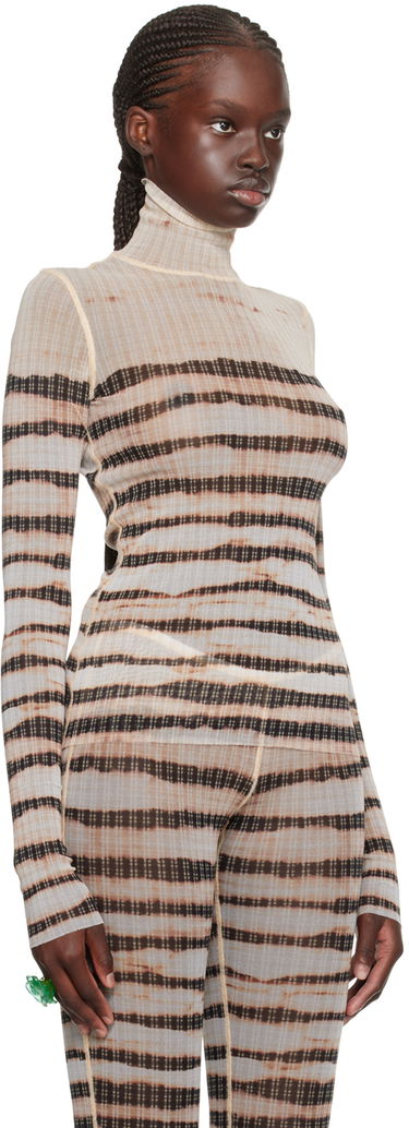 Sveter Jean Paul Gaultier Jean Paul Gaultier KNWLS Edition Striped Turtleneck Top Hnedá | 23/14-F-TO095-T535-0360, 1