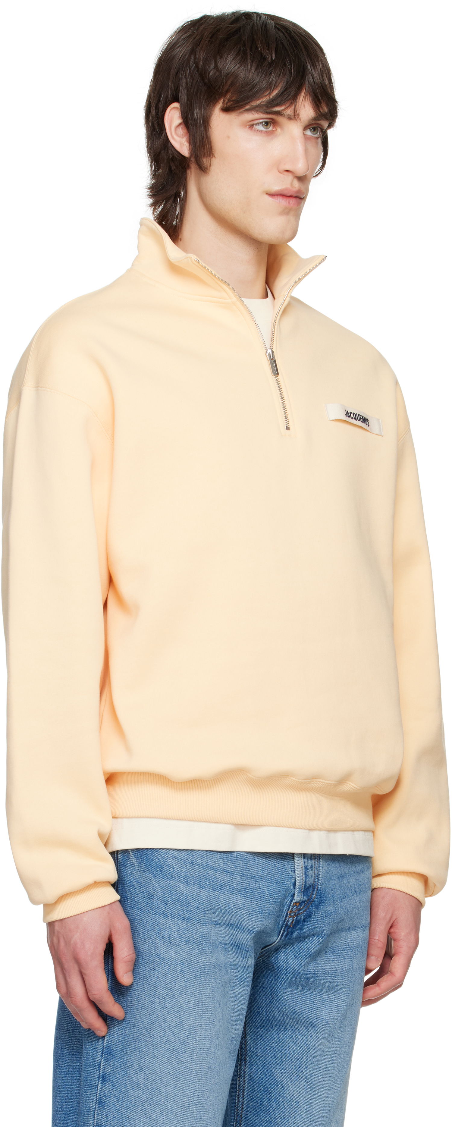 Mikina Jacquemus Jacquemus Gros Grain Zipped Rollneck Sweatshirt Béžová | 25E255JS283-2458, 1