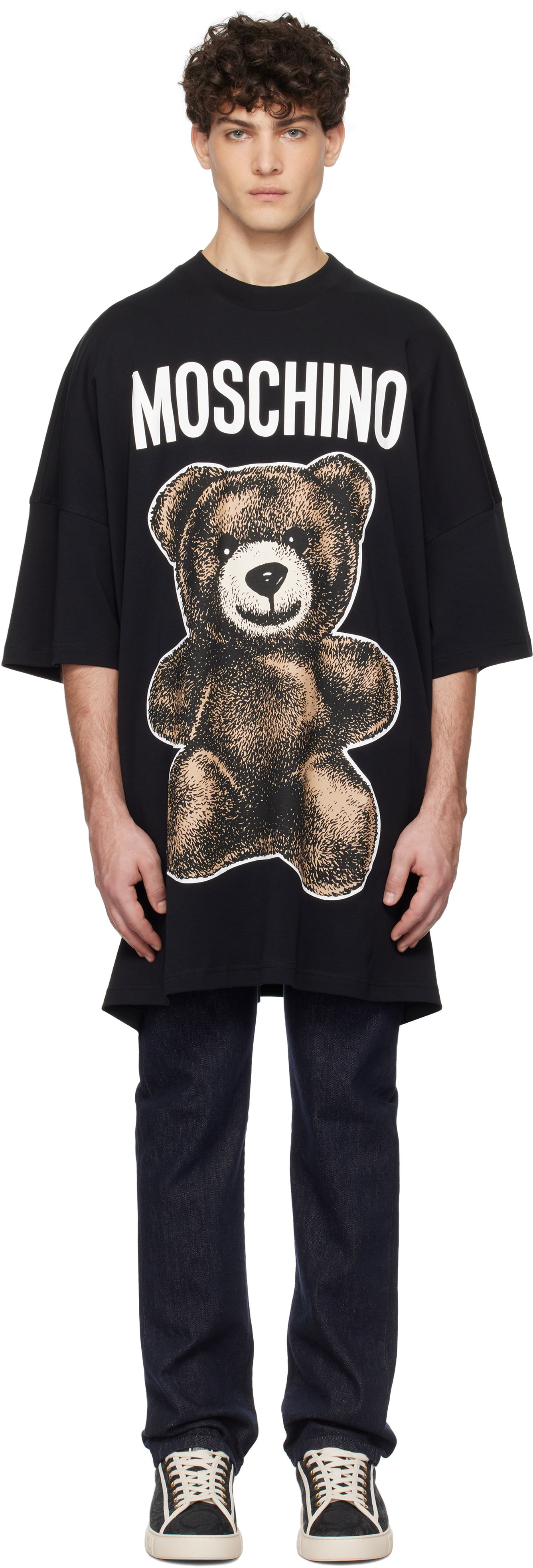 Tričko Moschino Moschino Oversized Teddy Bear Graphic Tee Čierna | 251ZZV071202441555, 0
