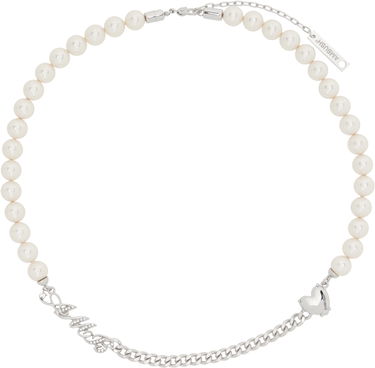 Náhrdelník Ambush AMBUSH Pearl and Chain Mix Necklace Biela | BWOB007F24SIL0017200, 0