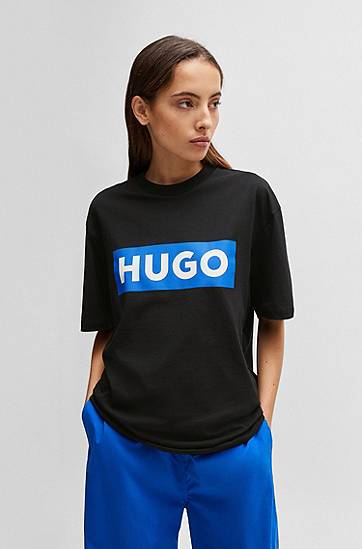 Tričko BOSS HUGO T-Shirt with Logo Print Čierna | 50522376, 1