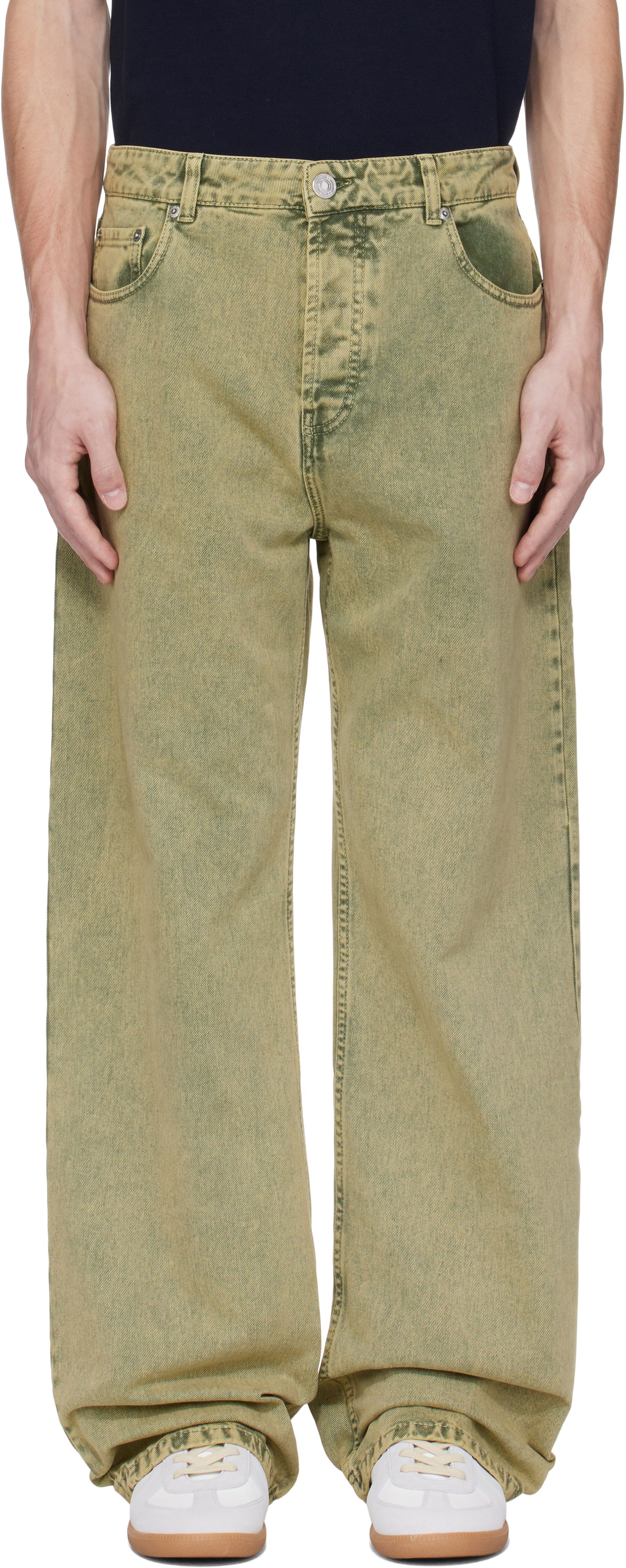 Džínsy AMI AMI Paris Large Fit Jeans Žltá | HTR450.DE0064, 0