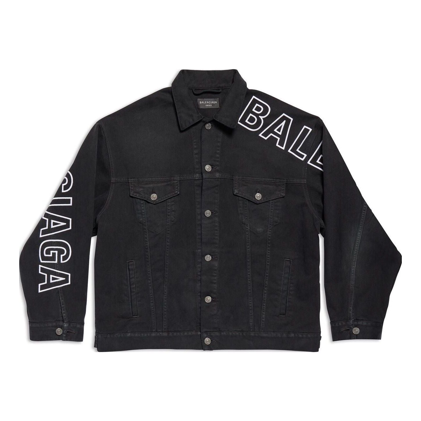 Bunda Balenciaga Outline Large Fit Denim Jacket Čierna | 767949TNW111672, 0
