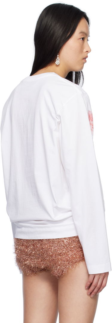 Tričko Simone Rocha Simone Rocha Carnation Print Long Sleeve T-Shirt Biela | 5194P32P32A-W 0569, 2