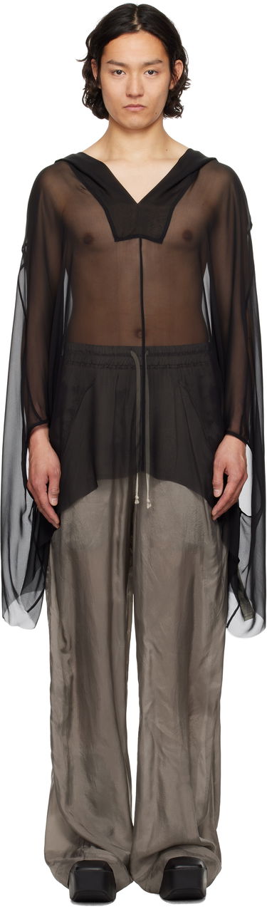 Sveter Rick Owens Rick Owens Hollywood Hooded Kaftan Čierna | RR01E5505 S, 0