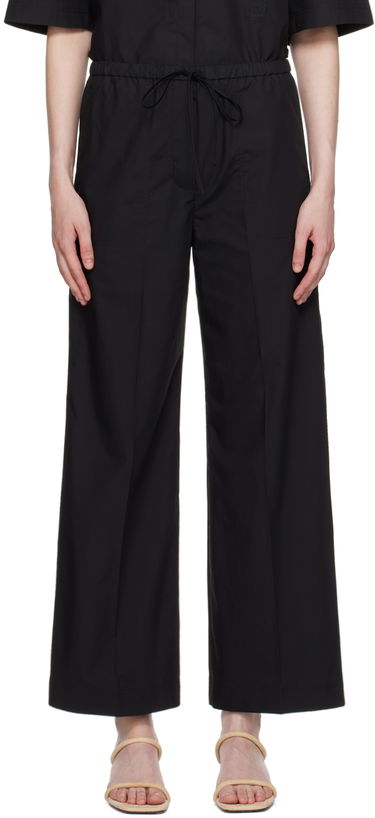 Nohavice TOTEME TOTEME Drawstring Wide Leg Trousers Čierna | 243-WRB1709-FB0217, 0