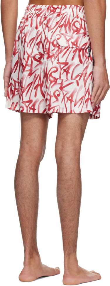 Plavky Palm Angels Palm Angels Graffiti Print Swim Shorts Biela | PMFD012S25FAB0010325, 2