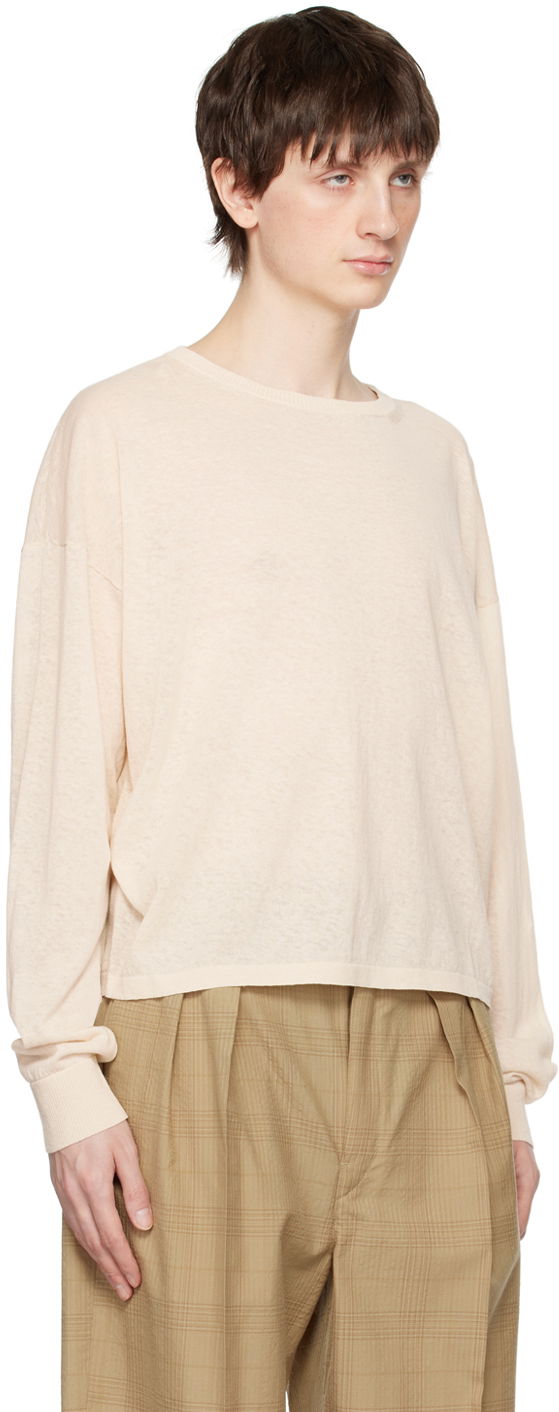 Tričko LEMAIRE Boxy Long Sleeve T-Shirt Béžová | TO1052 LK1003, 1
