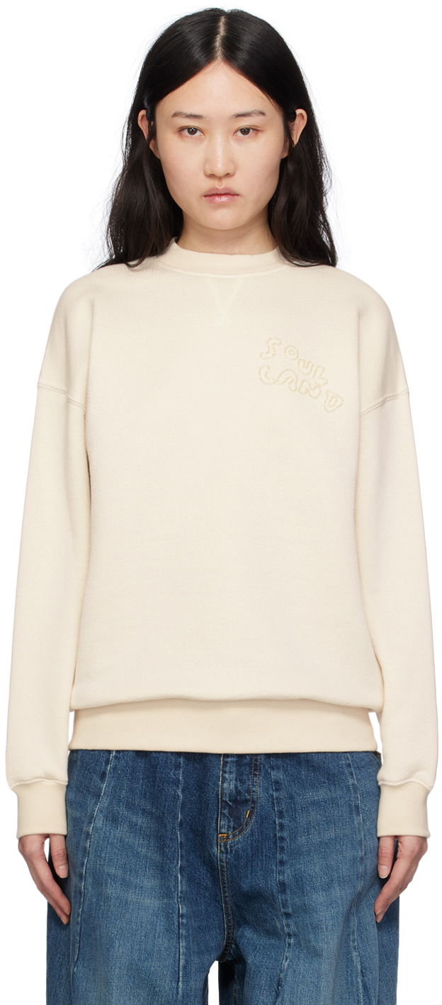 Mikina Soulland Koda Embroidered Sweatshirt Biela | 41117-1263, 0