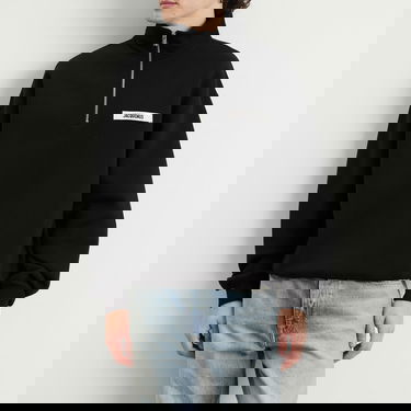 Mikina Jacquemus Jacquemus Grosgrain Zip Sweatshirt, Size Large Čierna | 25ESSM00313AJ00174-990, 5
