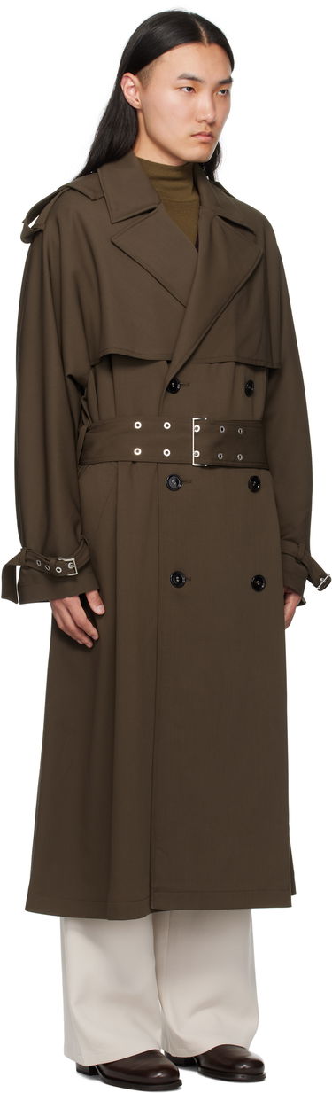 Trenčkot AMI AMI Paris Wool Trench Coat Zelené | HJK604.WV0067, 1